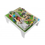 Set trenulete cu baterie cu sunete si lumini garaj masinute si trenulete cu 3 nivele Heliport Station